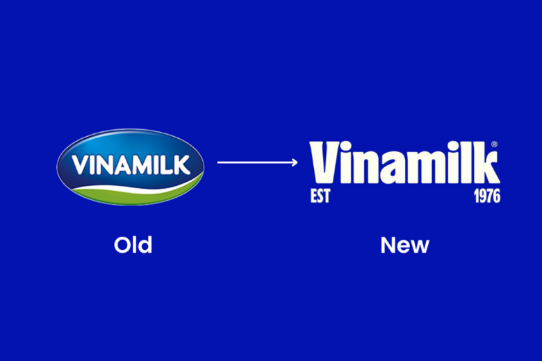 Logo vinamilk với tone trắng chủ đạo